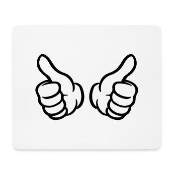 Thumbs Up Hand Like - Mouse Pad (horizontal) - white - Front