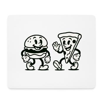 burger pizza comic - Mousepad (Querformat) - Weiß - Vorne