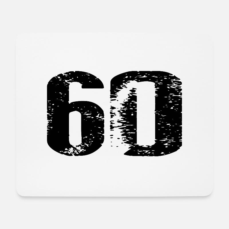 60 Zahl Trikot - Mousepad (Querformat) - Weiß