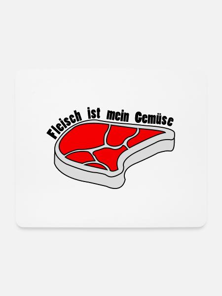Fleisch ist alles was ich brauche - Mousepad (Querformat) - Weiß