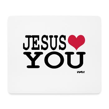 jesus loves you - Mouse Pad (horizontal) - white - Front