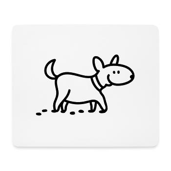 Hund - Gassi gehen - Line - Mousepad (Querformat) - Weiß - Vorne