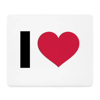 I LOVE - Tapis de souris (format paysage) - blanc - Devant