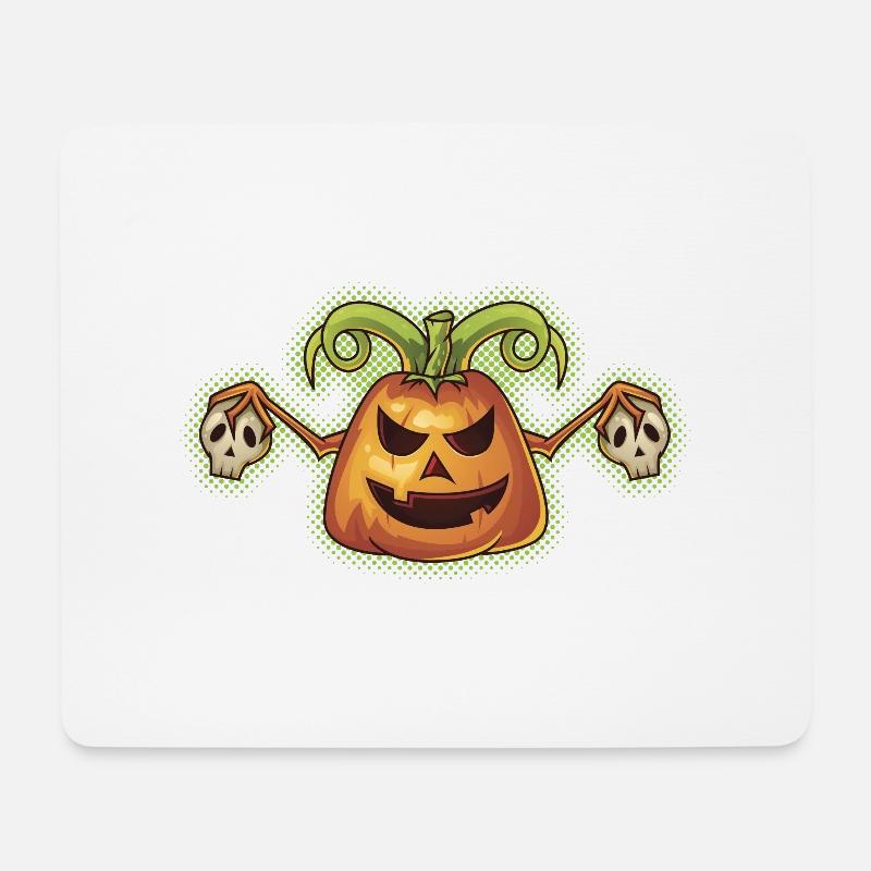 Halloween Evil Scary Pumpkin - Mouse Pad (horizontal) - white