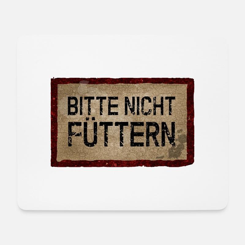 Bittte nicht füttern - Mousepad (Querformat) - Weiß