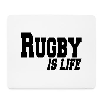 rugby is life - Mouse Pad (horizontal) - white - Front