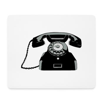 Oldschool Telefon - Mousepad (Querformat) - Weiß - Vorne