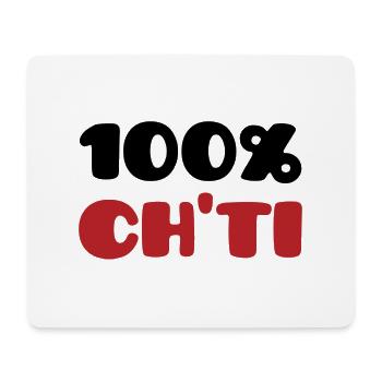 100% Ch'ti - Tapis de souris (format paysage) - blanc - Devant