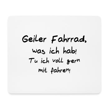 Geiler Fahrrad was ich hab - Mousepad (Querformat) - Weiß - Vorne