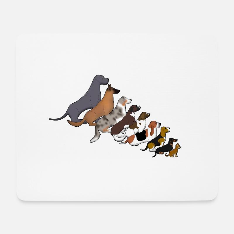 Hundereihe 1 - Mousepad (Querformat) - Weiß