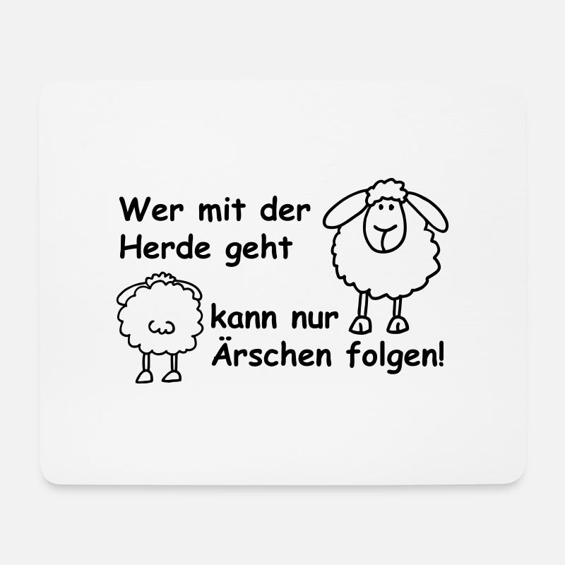 Wer mit der Herde ... - Mousepad (Querformat) - Weiß
