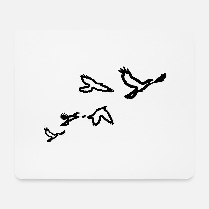 5 Voegel (1 color) - Mousepad (Querformat) - Weiß