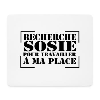 recherche sosie...citation, message, humour - Tapis de souris (format paysage) - blanc - Devant