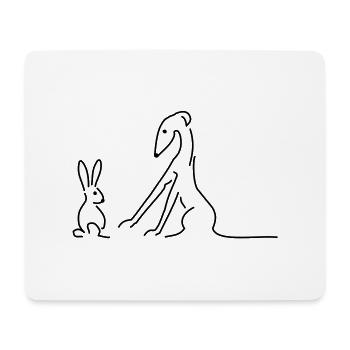 Galgo and hare - Mouse Pad (horizontal) - white - Front