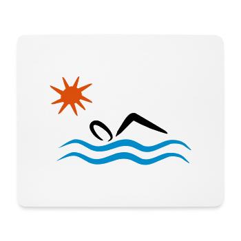 natation - Tapis de souris (format paysage) - blanc - Devant