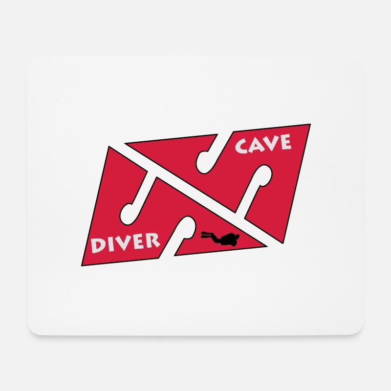 cave_diver_01 - Mousepad (Querformat) - Weiß