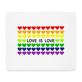 Love is Love Regenbogen Herz Fahne - Mousepad (Querformat) - Weiß - Vorne