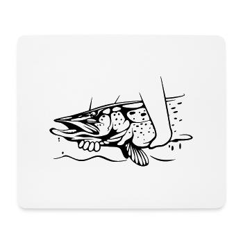Hecht Catch & Release - Mousepad (Querformat) - Weiß - Vorne