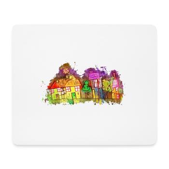 Houses real estate bright glowing - Mouse Pad (horizontal) - white - Front