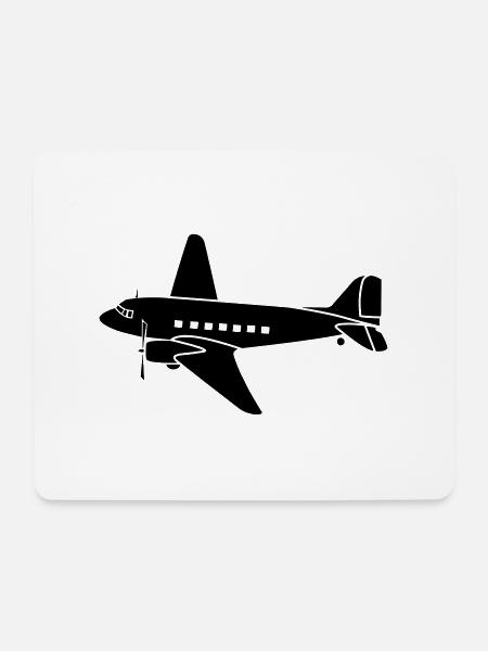 historisches Flugzeug DC3 Rosinenbomber Berlin - Mousepad (Querformat) - Weiß