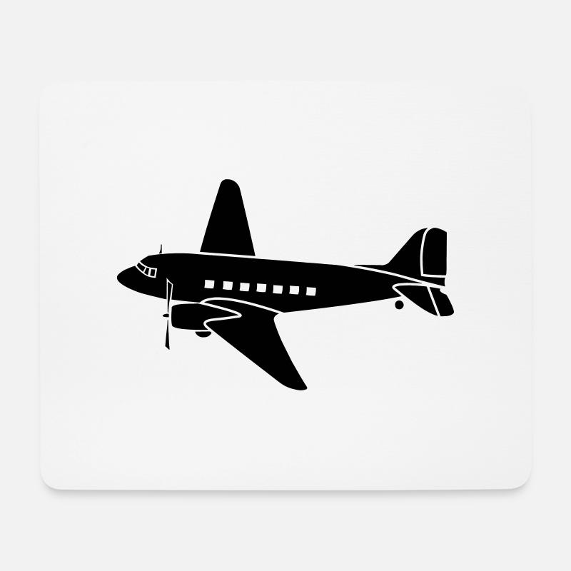historisches Flugzeug DC3 Rosinenbomber Berlin - Mousepad (Querformat) - Weiß