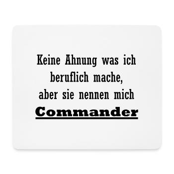 Commandant est mon métier - Tapis de souris (format paysage) - blanc - Devant