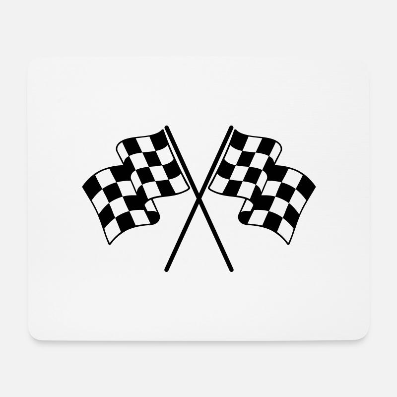 Karierte Fahnen - Mousepad (Querformat) - Weiß