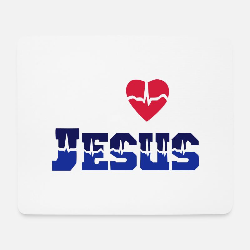 Jesus liebt ... - Mousepad (Querformat) - Weiß