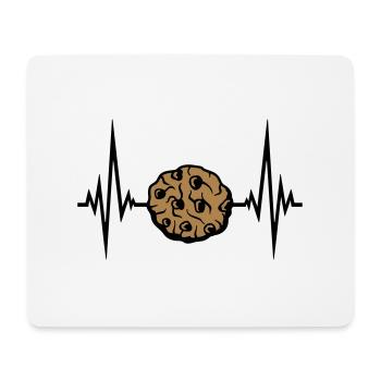 heart rate frequency pulse cookie biscuit chocolate delicious - Mouse Pad (horizontal) - white - Front