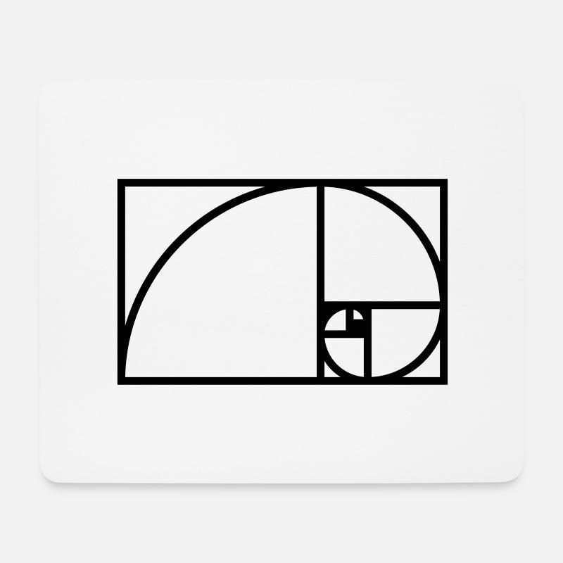 golden_mean_logarithmic_fibonacci_spiral - Mousepad (Querformat) - Weiß
