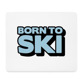 born to ski 2 col - Mouse Pad (horizontal) - white - Front