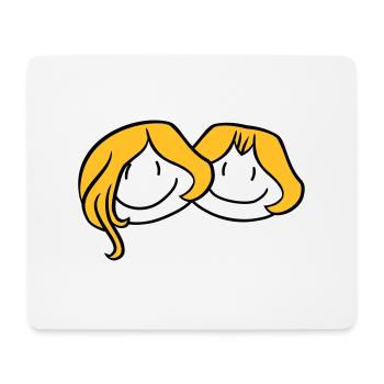 sisters head face girlfriend 2 friends team ge - Mouse Pad (horizontal) - white - Front