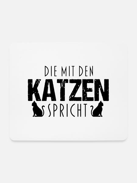 Die mit den Katzen spricht - Mousepad (Querformat) - Weiß