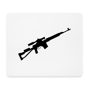 Scharfschütze Sniper Gewehr - Mousepad (Querformat) - Weiß - Vorne
