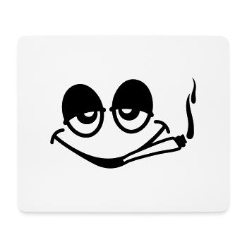 Smoking Face - Mousepad (Querformat) - Weiß - Vorne