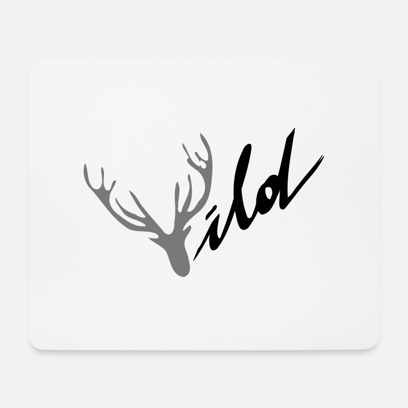 Wildhirsch - Mousepad (Querformat) - Weiß