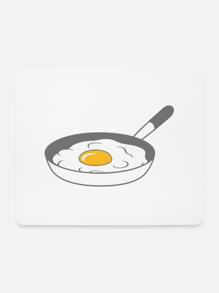 bratpfanne spiegelei kochen braten essen ei eigelb - Mousepad (Querformat) - Weiß