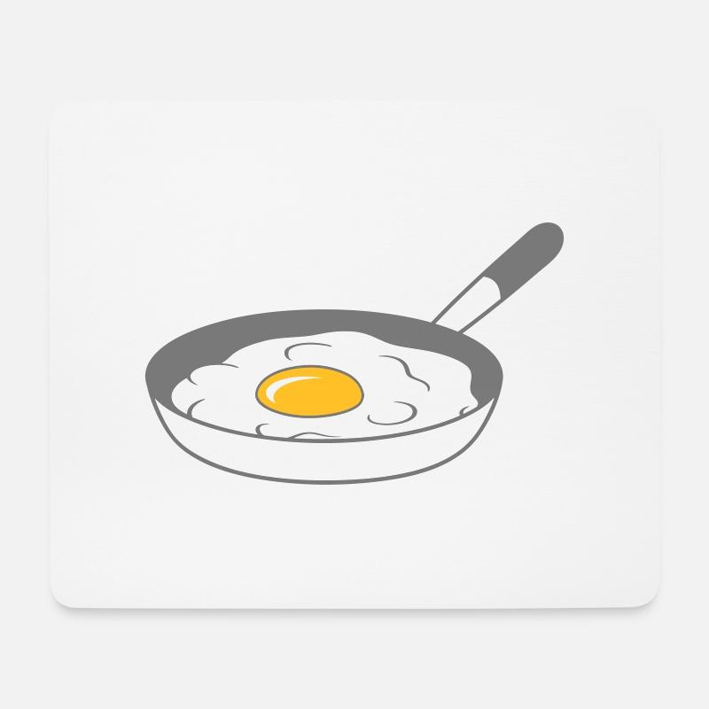 bratpfanne spiegelei kochen braten essen ei eigelb - Mousepad (Querformat) - Weiß