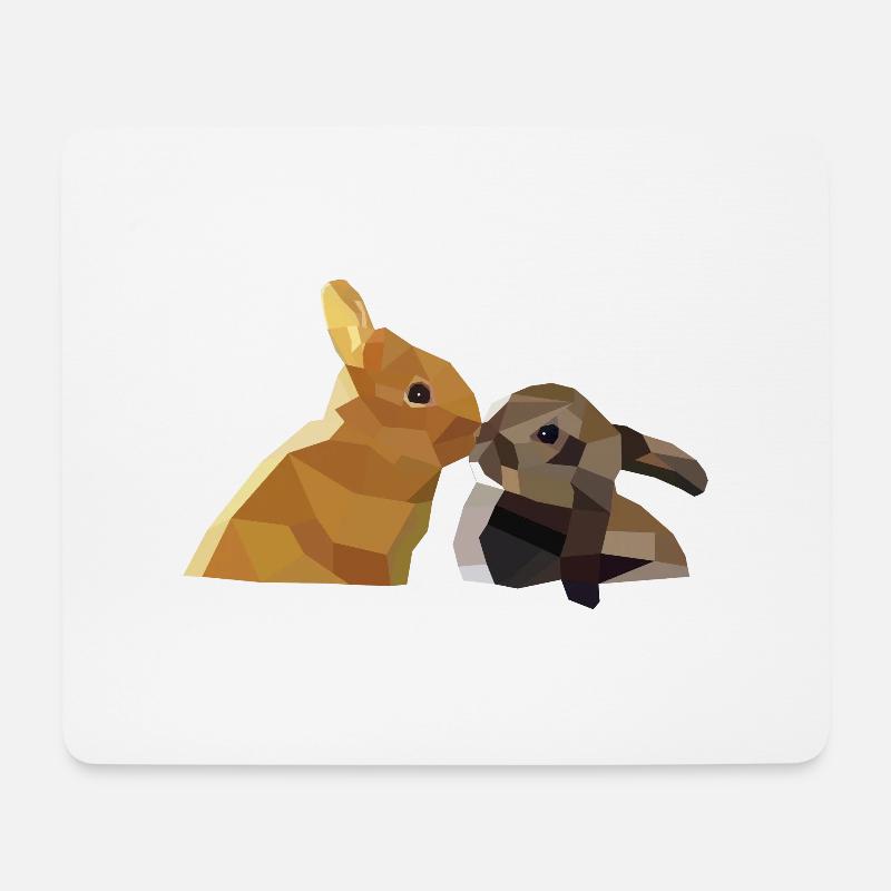 Osterhasen Polygon Hasen Kaninchen Geschenk Liebe - Mousepad (Querformat) - Weiß