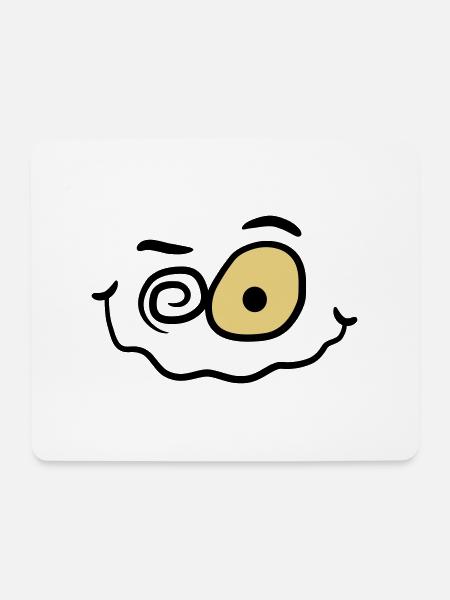 Verrücktes Lustiges Wahnsinniges Smiley Gesicht - Mousepad (Querformat) - Weiß