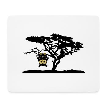 Eule Kopfüber Baum Hängen Different - Mousepad (Querformat) - Weiß - Vorne