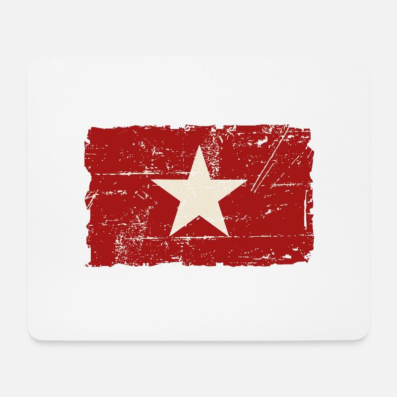 Vietnam Vintage Flag - Mousepad (Querformat) - Weiß