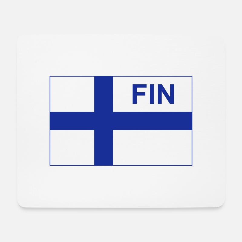 Finnische taktische Flagge FINNLAND - Soumi - FIN - Mousepad (Querformat) - Weiß