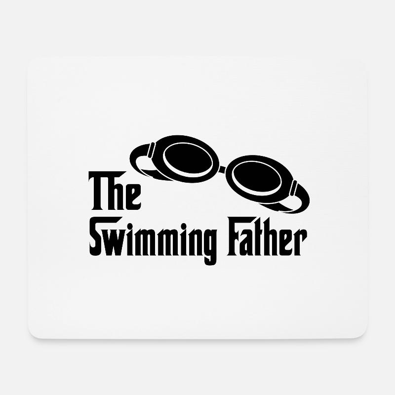Schwimmvater - Mousepad (Querformat) - Weiß
