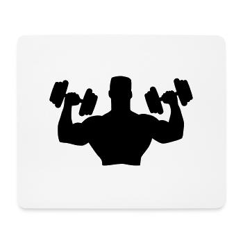 Muscle Man Training - Tapis de souris (format paysage) - blanc - Devant