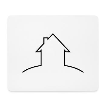 eigenheim umriss linie berg huegel haus symbol geb - Mousepad (Querformat) - Weiß - Vorne