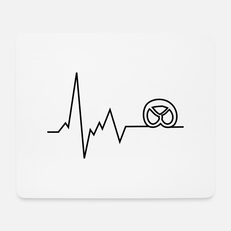 herzschlag brezel - Mousepad (Querformat) - Weiß