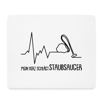 mein herz schlägt staubsauger - Mousepad (Querformat) - Weiß - Vorne