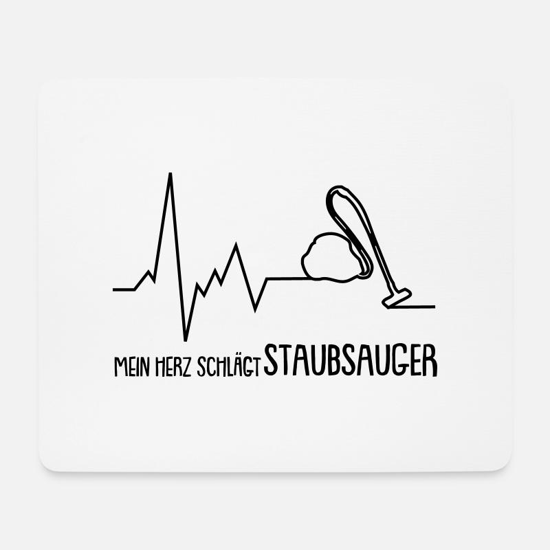 mein herz schlägt staubsauger - Mousepad (Querformat) - Weiß