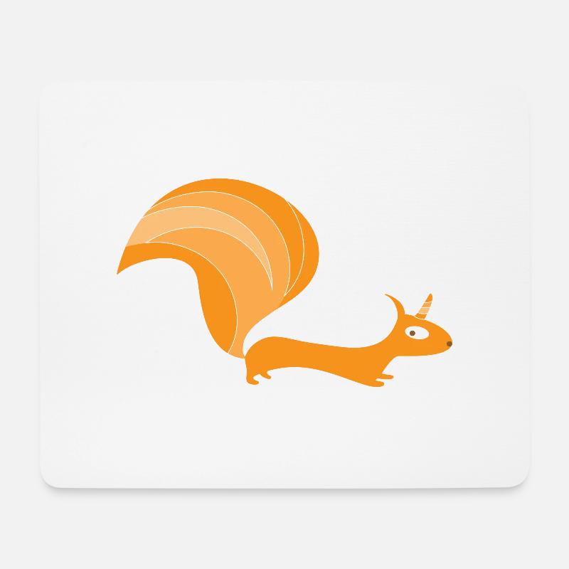 Eichhörnchen mit Einhorn (b) - Mousepad (Querformat) - Weiß